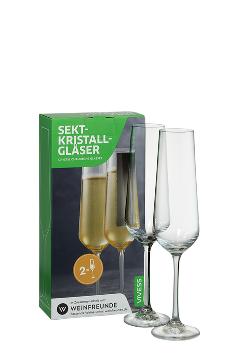 2er-Set Vivess Sekt-Kristallgläser