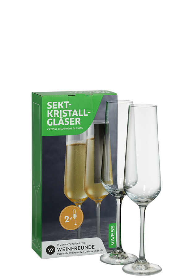 2er-Set Vivess Sekt-Kristallgläser