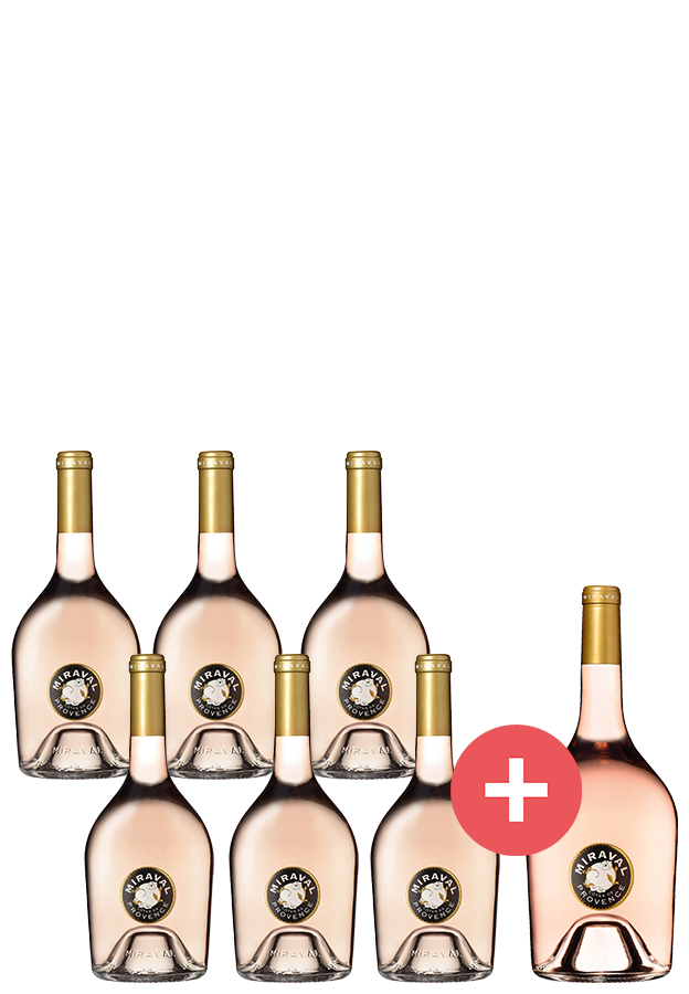 6er-Paket Miraval Rosé + GRATIS Miraval 1,5L