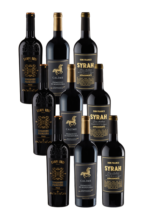 9er-Paket italienische Rotweine