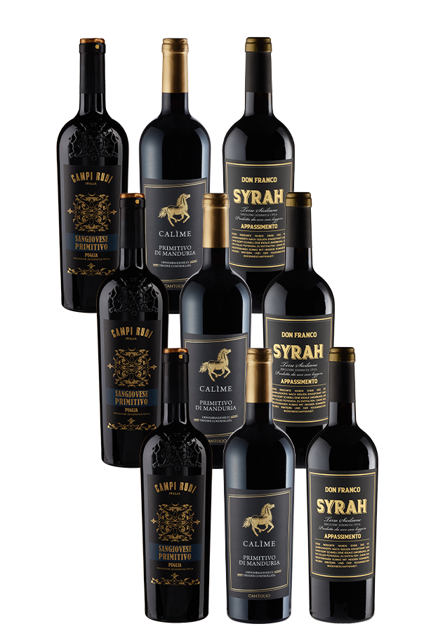 9er-Paket italienische Rotweine