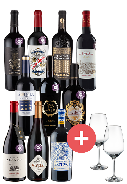 10er-Paket Weine des Jahres + GRATIS Schott-Zwiesel Gläser
