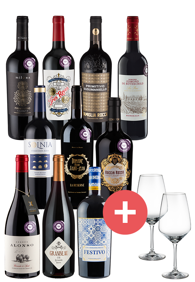 10er-Paket Weine des Jahres + GRATIS Schott-Zwiesel Gläser