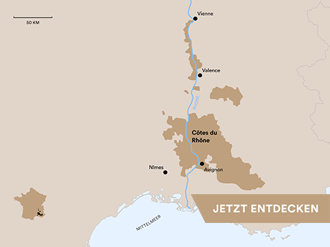 Côtes du Rhône Karte