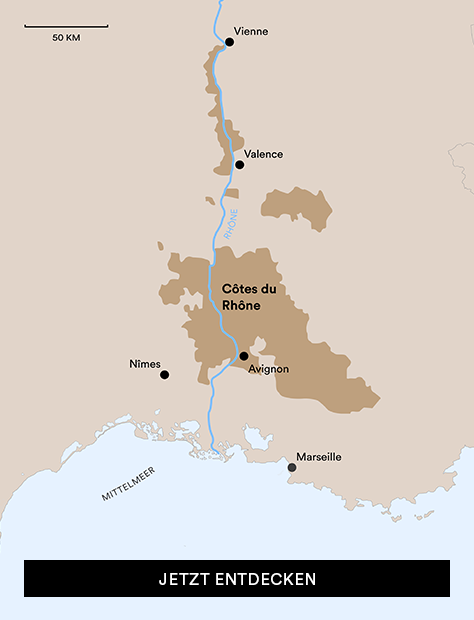 Côtes-du-Rhône Karte