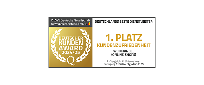 DTGV Siegel - Platz 1 Weinhandel (Online-Shops)