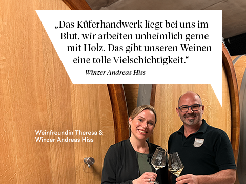 Winzer Andreas Hiss und Weinfreundin Theresa Weber