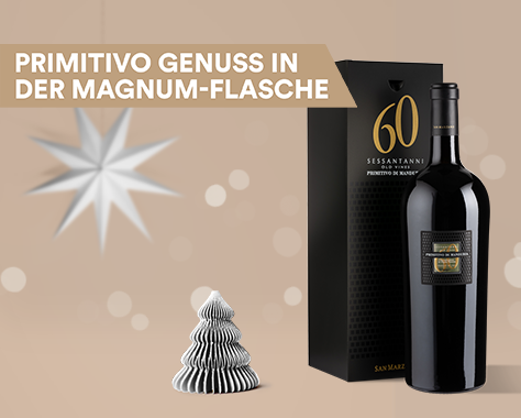 Primitivo Genuss in der Magnum-Flasche