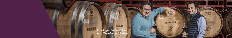Önologe Carlos Ruben und Weinfreund Stefan