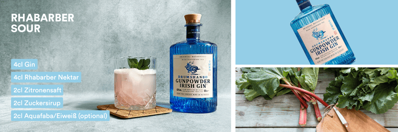 Rhabarber Sour mit dem Gunpowder Irish Gin