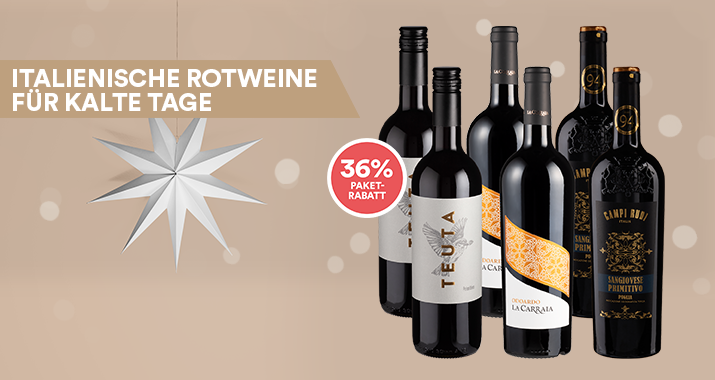 6er-Paket italienische Rotweine für kalte Tage