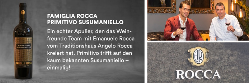 Wein des Jahres 2023: Famiglia Rocca Primitivo Susumaniello