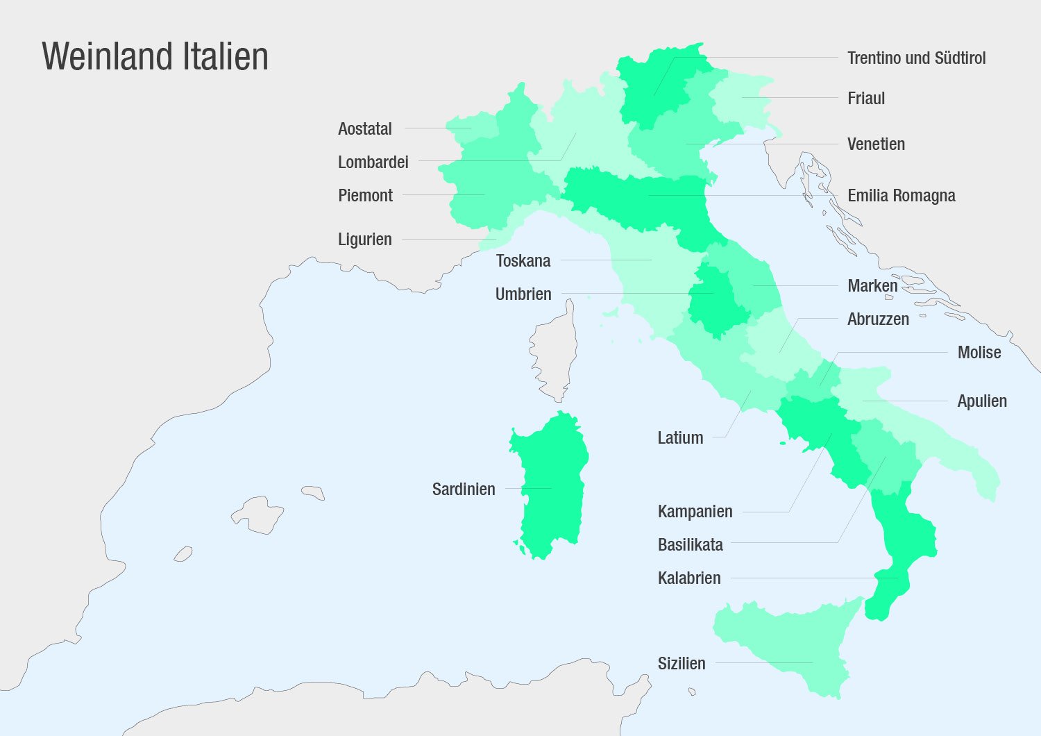 Weinland Italien Karte