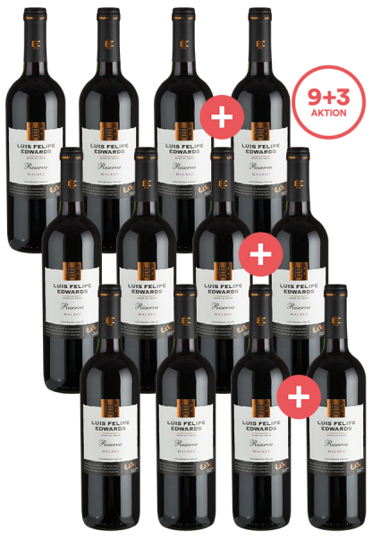 9er-Paket Edwards Malbec + 3 Flaschen GRATIS - Weinpakete