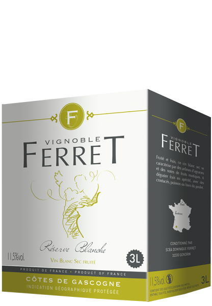 Réserve Blanche Côtes de Gascogne Bag-in-Box (3 l) - 2022 - Vignoble Ferret - Französischer Weißwein Weißwein 2000012891 Weinfreunde