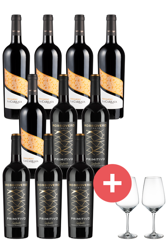 Italienischer Rotweingenuss inkl. Schott-Zwiesel Gläser - Weinpakete - Weinfreunde