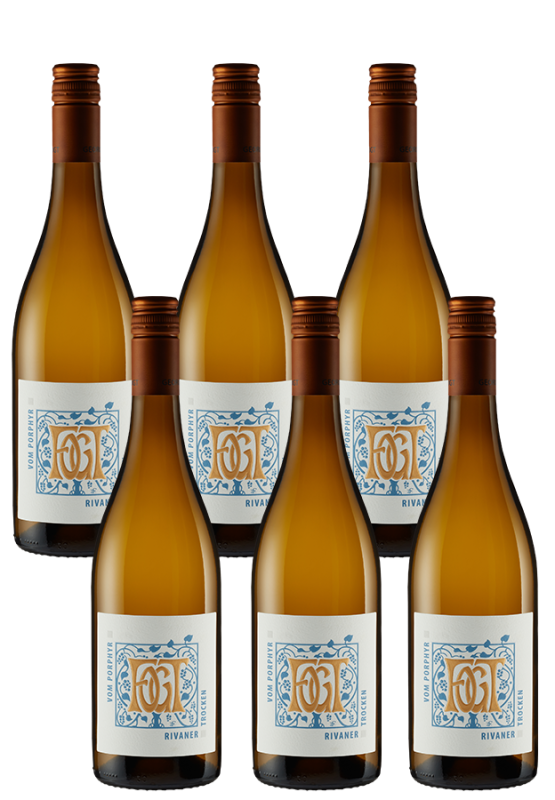 Image of 6er-Paket Spargelwein Rivaner vom Porphyr - Fogt - Weinpakete aus Deutschland