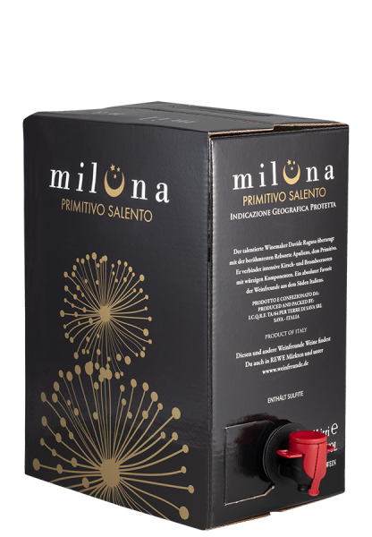 Miluna Primitivo Salento Bag-in-Box - 5,0 L - 2021 - Cantine San Marzano - Italienischer Rotwein Rotwein 2000014867 Weinfreunde