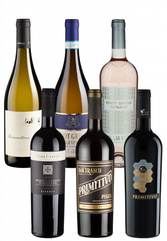 6er-Paket Kennenlernpaket Italien-Favoriten - Weinpakete aus Italien - Weinfreunde