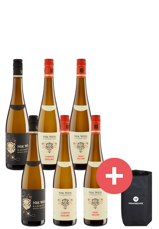 Image of 6er-Paket Nik Weis + GRATIS Kühlmanschette - Weingut Nik Weis - Weinpakete
