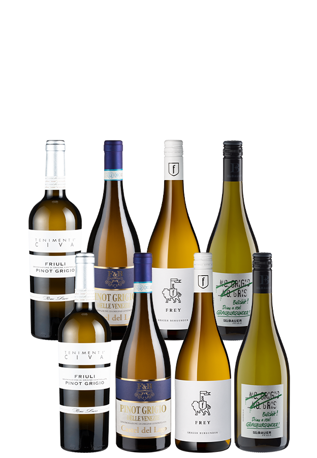 8er-Paket Pinot Grigio vs. Grauburgunder 