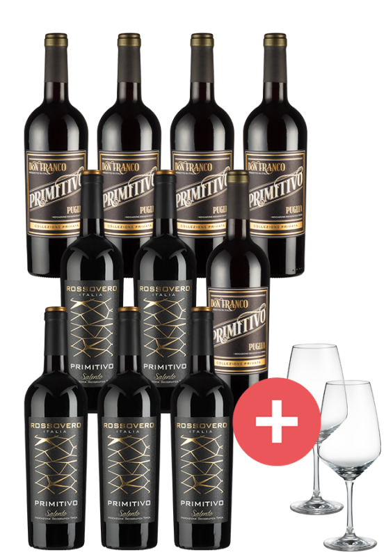 Image of 10er-Rotweinpaket inkl. 2er-Set Schott-Zwiesel Gläser - Weinpakete
