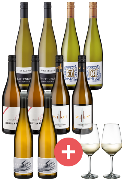 Image of 10er-Paket Weißweine + 2er-Set Schott-Zwiesel Taste Gläser - Weinpakete
