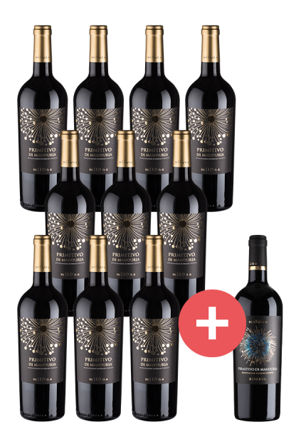 10er-Paket Miluna Primitivo di Manduria + GRATIS Riserva - Weinpakete