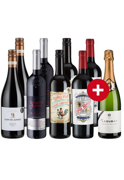 9er Paket Rotweinklassiker mit Cremant - Weinpakete