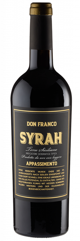Don Franco Syrah Terre Siciliane Leggero Appassimento (2024) - Cantine Ermes - Rotwein aus Sizilien, Italien - Weinfreunde