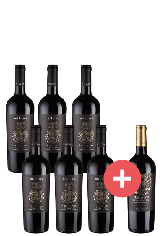 Image of 6er-Paket Miluna Primitivo + GRATIS Miluna Primitivo di Manduria - Cantine San Marzano - Weinpakete