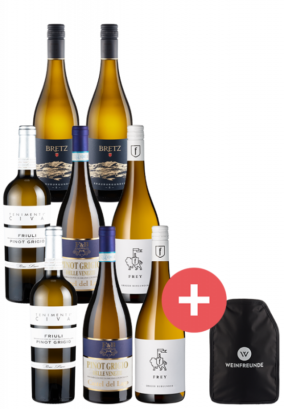 8er-Entdeckerpaket Grauburgunder inkl. Weinfreunde-Kühlmanschette - Weinpakete - Weinfreunde