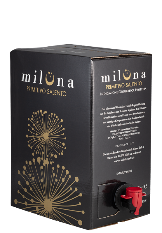 Image of Miluna Primitivo Salento Bag-in-Box - 5,0 L (2022) - Cantine San Marzano - Rotwein aus Apulien, Italien