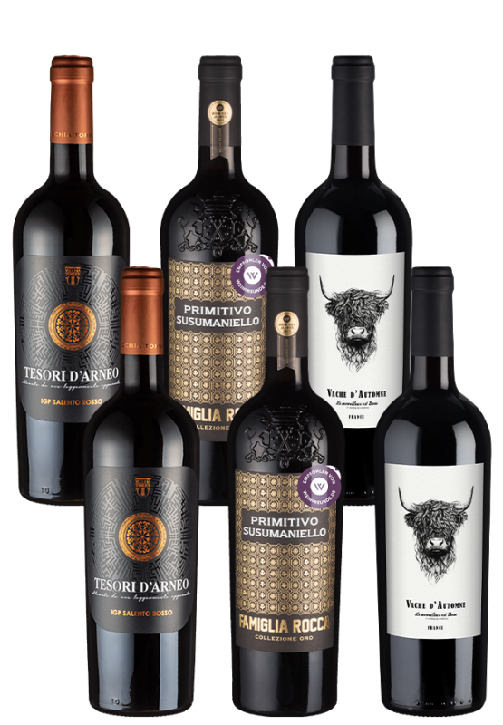 6er-Paket halbtrockene Rotweine - Weinpakete - Weinfreunde