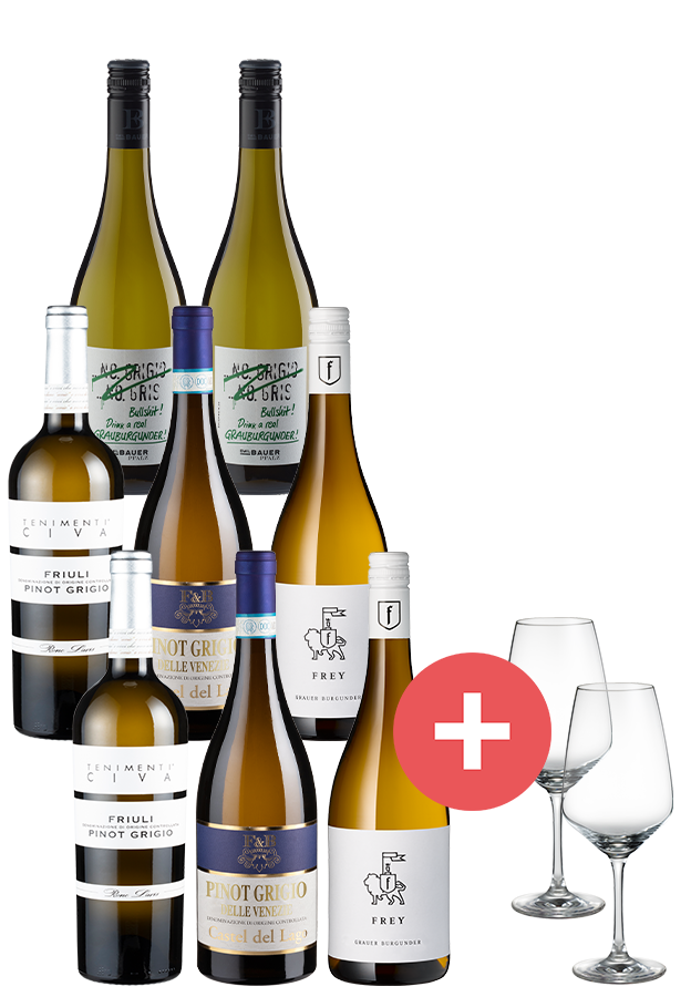 8er-Paket Grauburgunder vs. Pinot Grigio inkl. 2er Set Schott-Zwiesel Gl... 