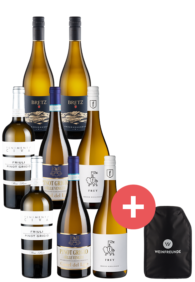 8er-Entdeckerpaket Grauburgunder + gratis Kühlmanschette 