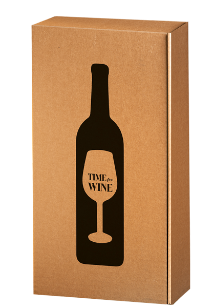 Image of 2er Geschenkkarton im Kraftpapier-Look - Henne - Weinzubehör
