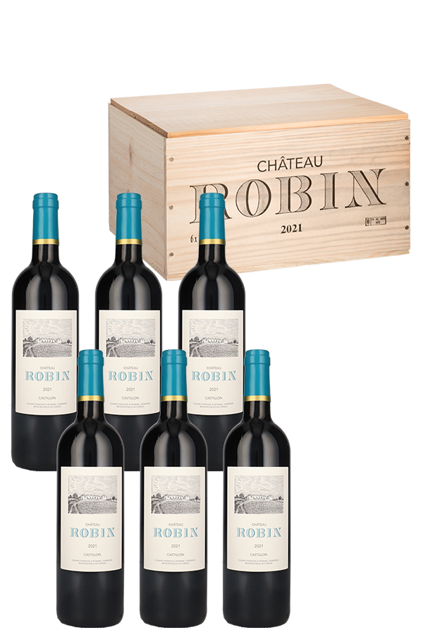 6er Original Holzkiste - Château Robin 2021