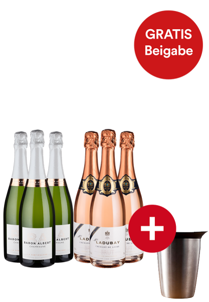 6er-Paket Bulles Françaises + Gratis Champagner-Kühler - Weinpakete