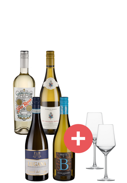 4er-Paket Weißwein + GRATIS Schott-Zwiesel Gläser - Weinpakete